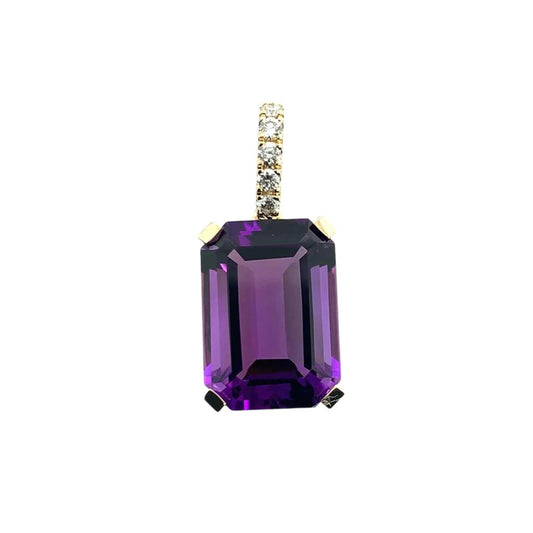 Rollands Designs Amethyst & Diamond Necklace Pendant