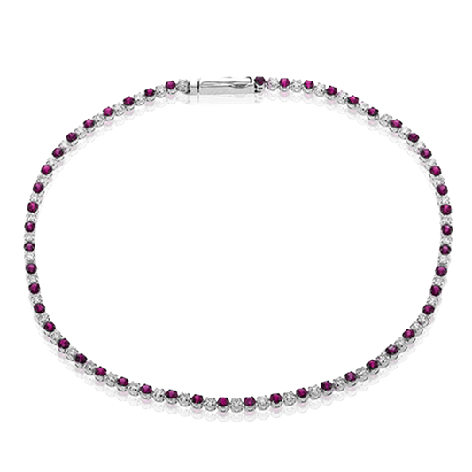 Simon G. 14K White Gold Ruby & Diamond Bracelet