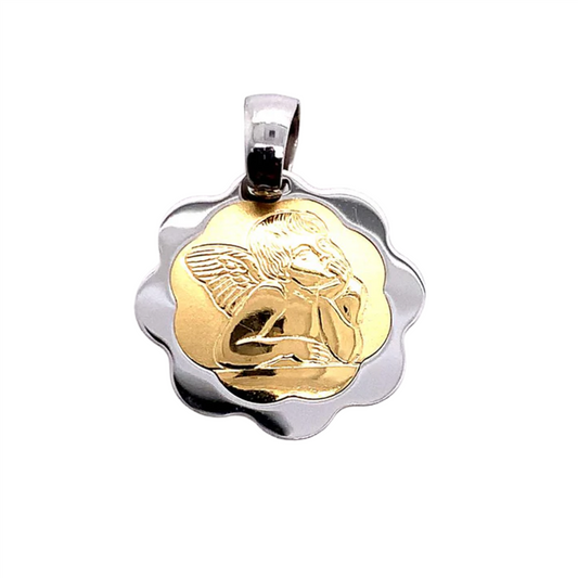 Rolland's Designs 14K Gold Cherub Angel Medallion
