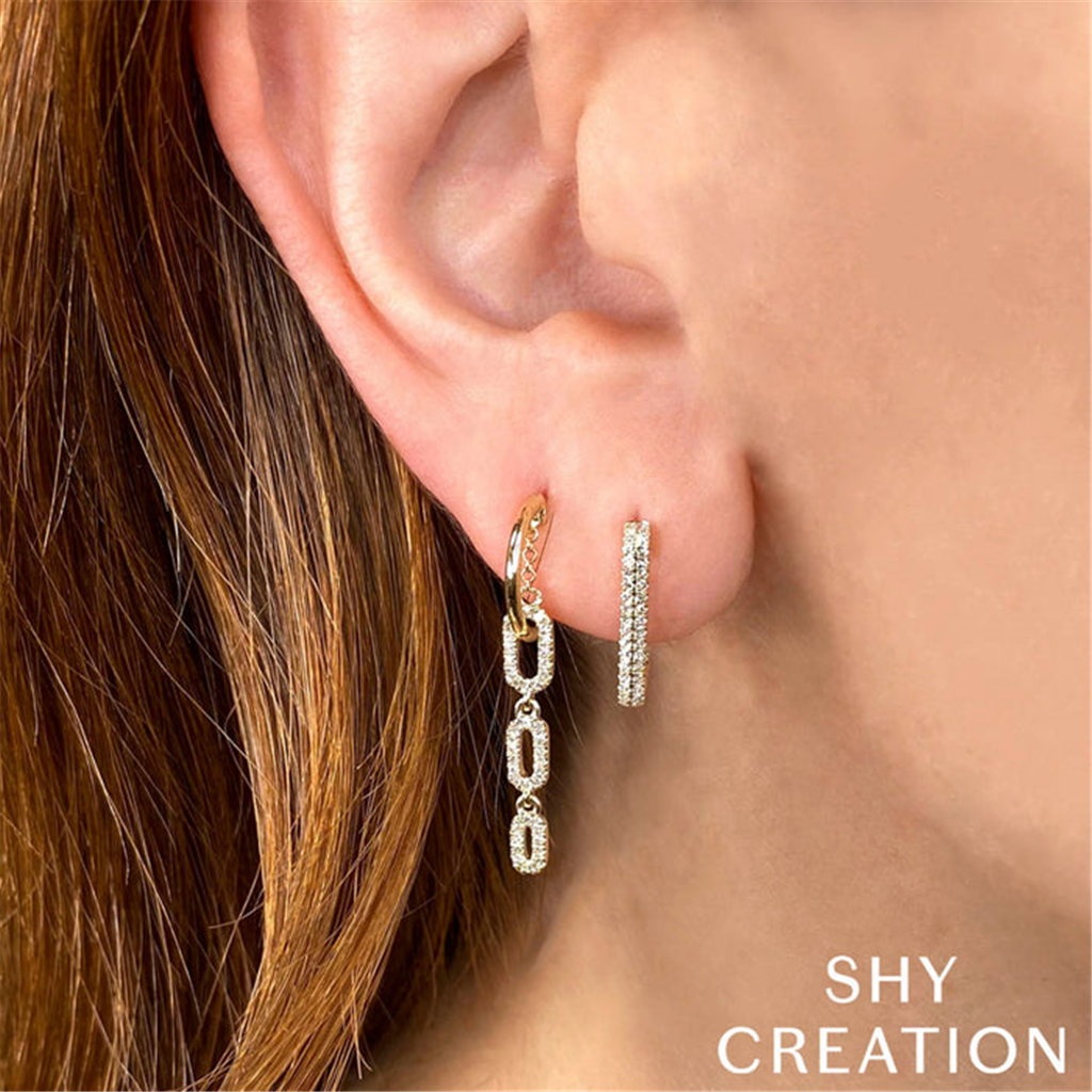 Shy 14Ky Diamond Hoop Earrings