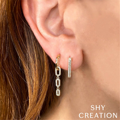 Shy 14Ky Diamond Hoop Earrings