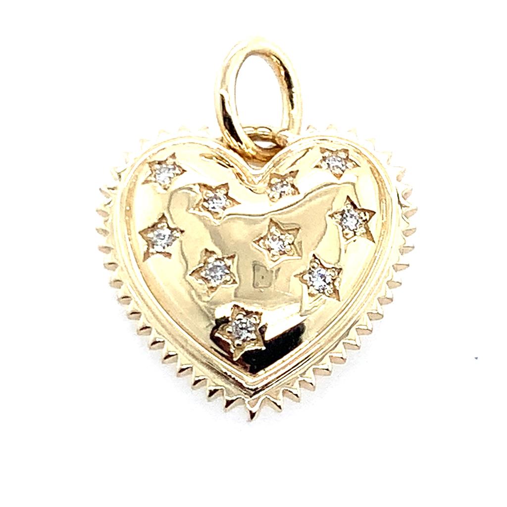 Rolland's Designs Diamond Stars In Heart Charm