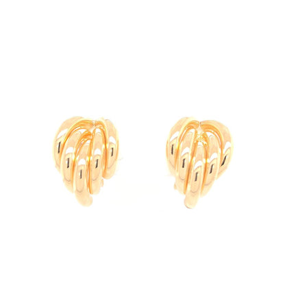 Estate 18K Yellow Gold Omega Back Earrings