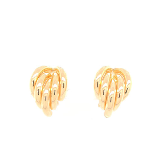 Estate 18K Yellow Gold Omega Back Earrings