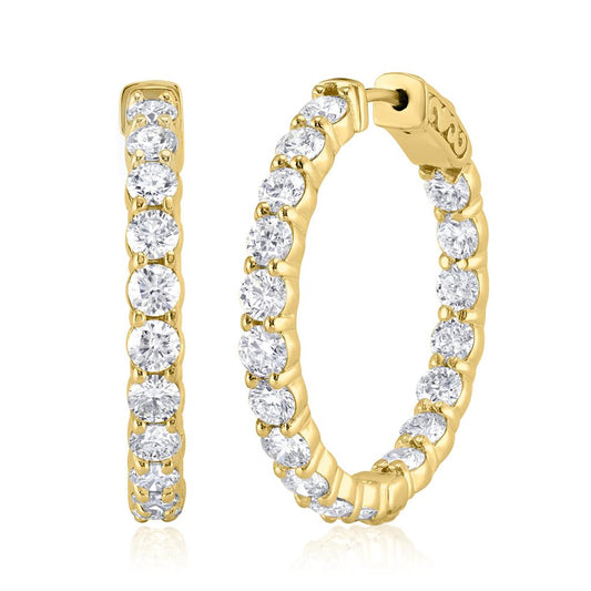 Rolland's Designs Diamond In-And-Out Hoop Earrings
