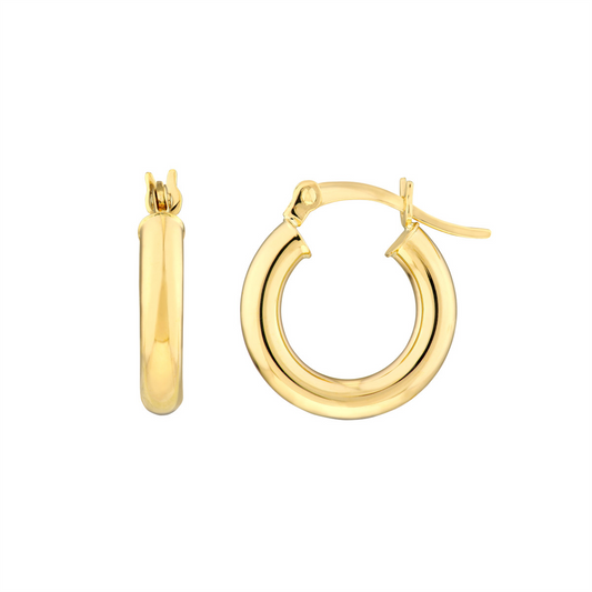 Rolland's Design Gold Round Polished Hoop Earrings