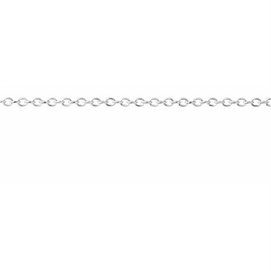 14K White Gold 0.6Mm Cable Link Diamond Cut Chain