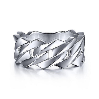 Gabriel Sterling Silver Large Chain Link Ring