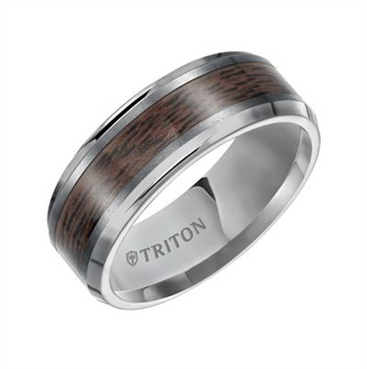 Rolland's Designs Tungsten Carbide Wood Wedding Band