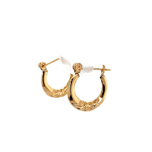 Estate 14K Yellow Gold Twist Style Hoops