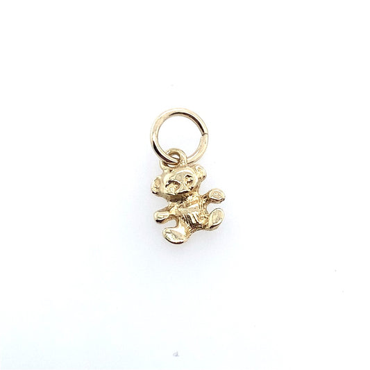 Estate 14K Yellow Gold Tiny Teddy Bear Charm