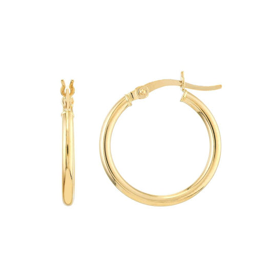 14k Round Tube Hoops 2x20mm