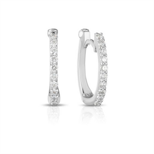 Roberto Coin Perfect Diamond Pave Hinged Huggie Hoop Earrings