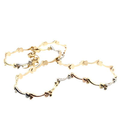 Estate 10K Tri-Tone Gold Heart Necklace