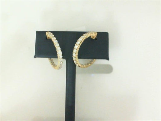 Rolland's Designs Diamond In-And-Out Hoop Earrings