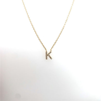 Shy Creation Diamond Initial "K" Necklace Pendant