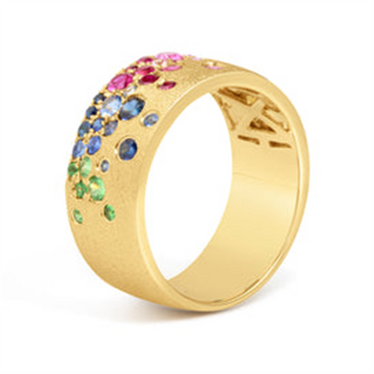 Dilamani Rainbow Sapphire & Tsavorite Band