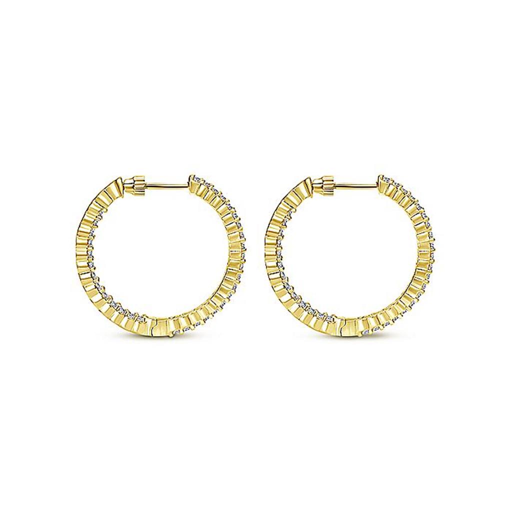 Gabriel 25mm Diamond Hoop Earrings