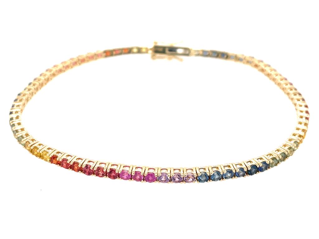 Dilamani Rainbow Sapphire Tennis Bracelet