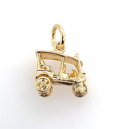 Estate 14K Yellow Gold Golf Cart Charm