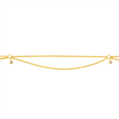 Rolland's Designs 14K Yellow Gold Diamond Anklet Bracelet