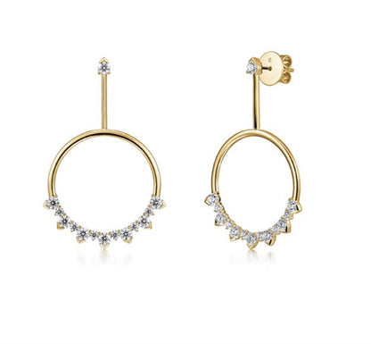 Hearts On Fire 18Ky Round Aerial Sunrise Drop Diamonds Earrings