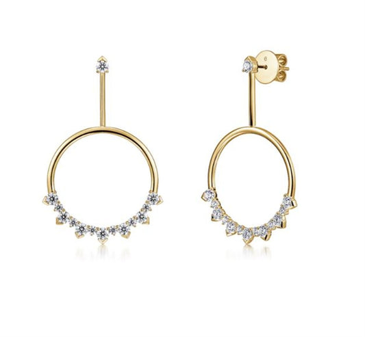 Hearts On Fire 18Ky Round Aerial Sunrise Drop Diamonds Earrings