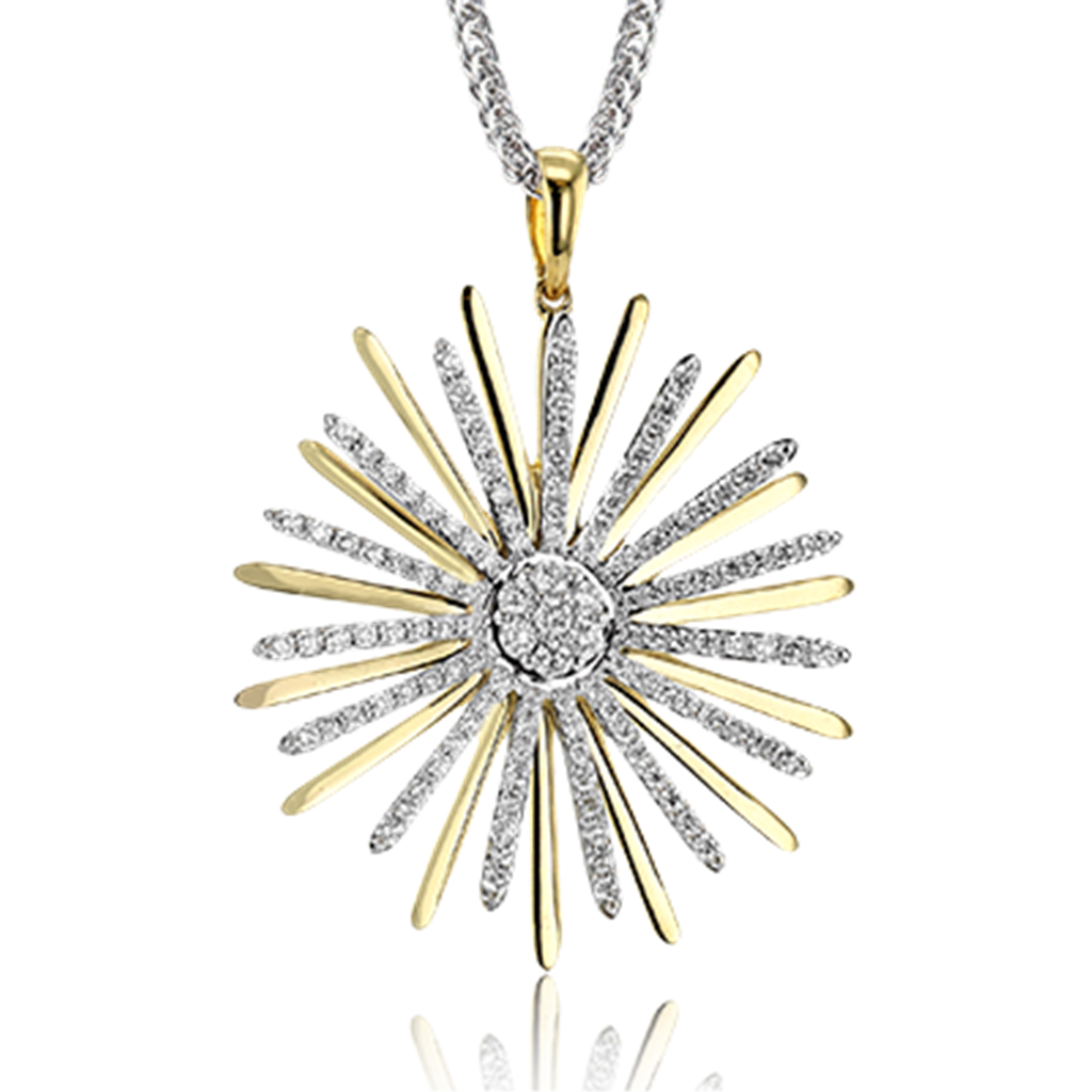 Simon G. 18Kwy Diamond Flower Burst Pendant