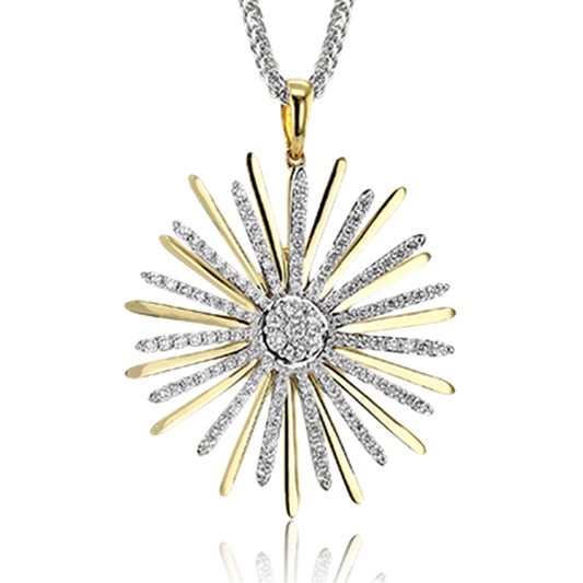 Simon G. 18Kwy Diamond Flower Burst Pendant