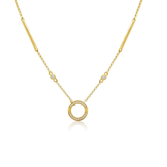 Rolland's Designs 14K Gold Diamond Circle Necklace