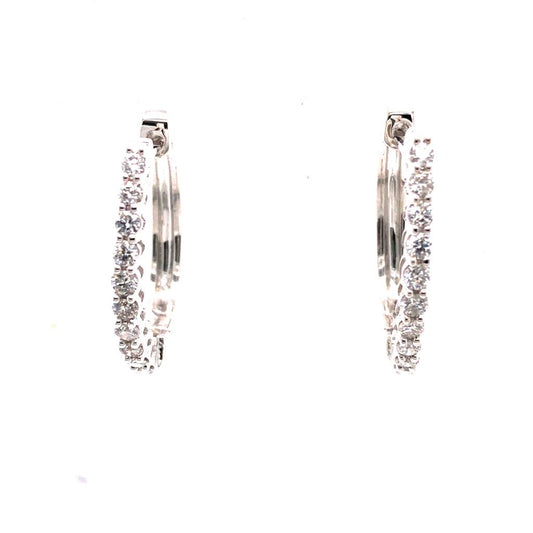 Rolland's Design White Gold Diamond Hoop Earrings