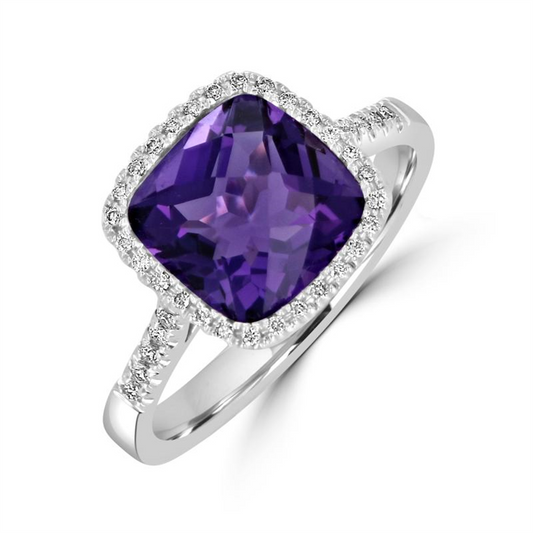 Rolland's Design Checkerboard Amethyst Ring