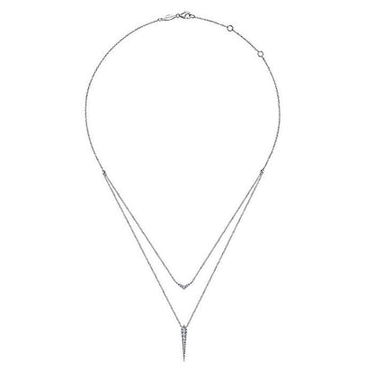 Gabriel Layered Diamond Bar & Spike Pendant