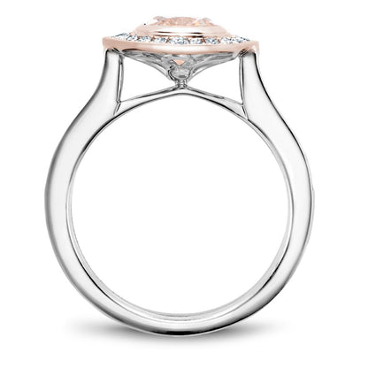 Noam Carver Diamond and Morganite Halo Setting