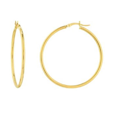 Rolland's Designs 14K Gold Round Tube Hoops