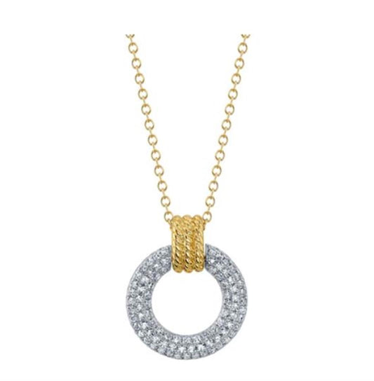 Shy 14Ktt Diamond Circle Pendant