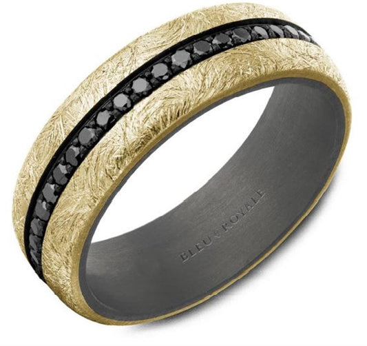 14K Gold & Rhodhium Wedding Band