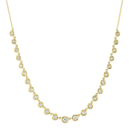Shy 14Ky Diamond Station Necklace