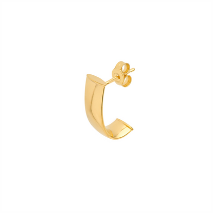 Rolland's Design Gold Wide Flat J Hoop Earrings