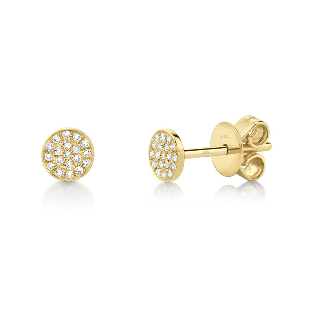 Shy Creation Diamond Pave Stud Earrings