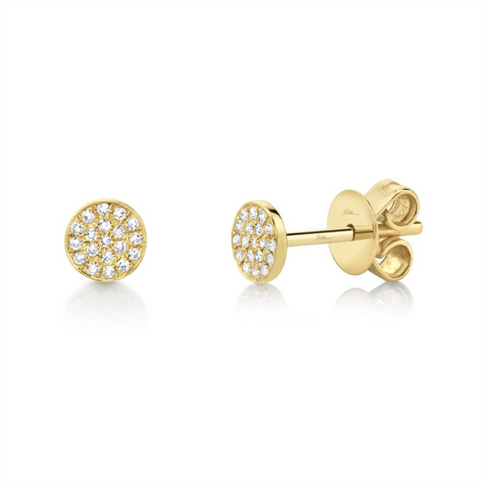 Shy Creation Diamond Pave Stud Earrings