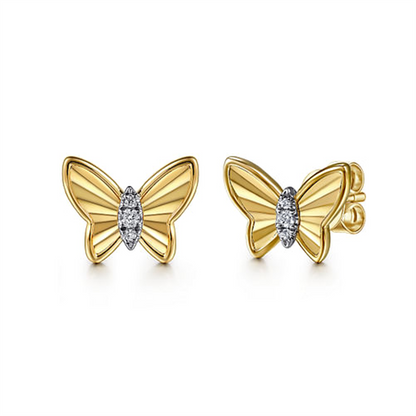 Gabriel Diamond Butterfly Stud Earrings