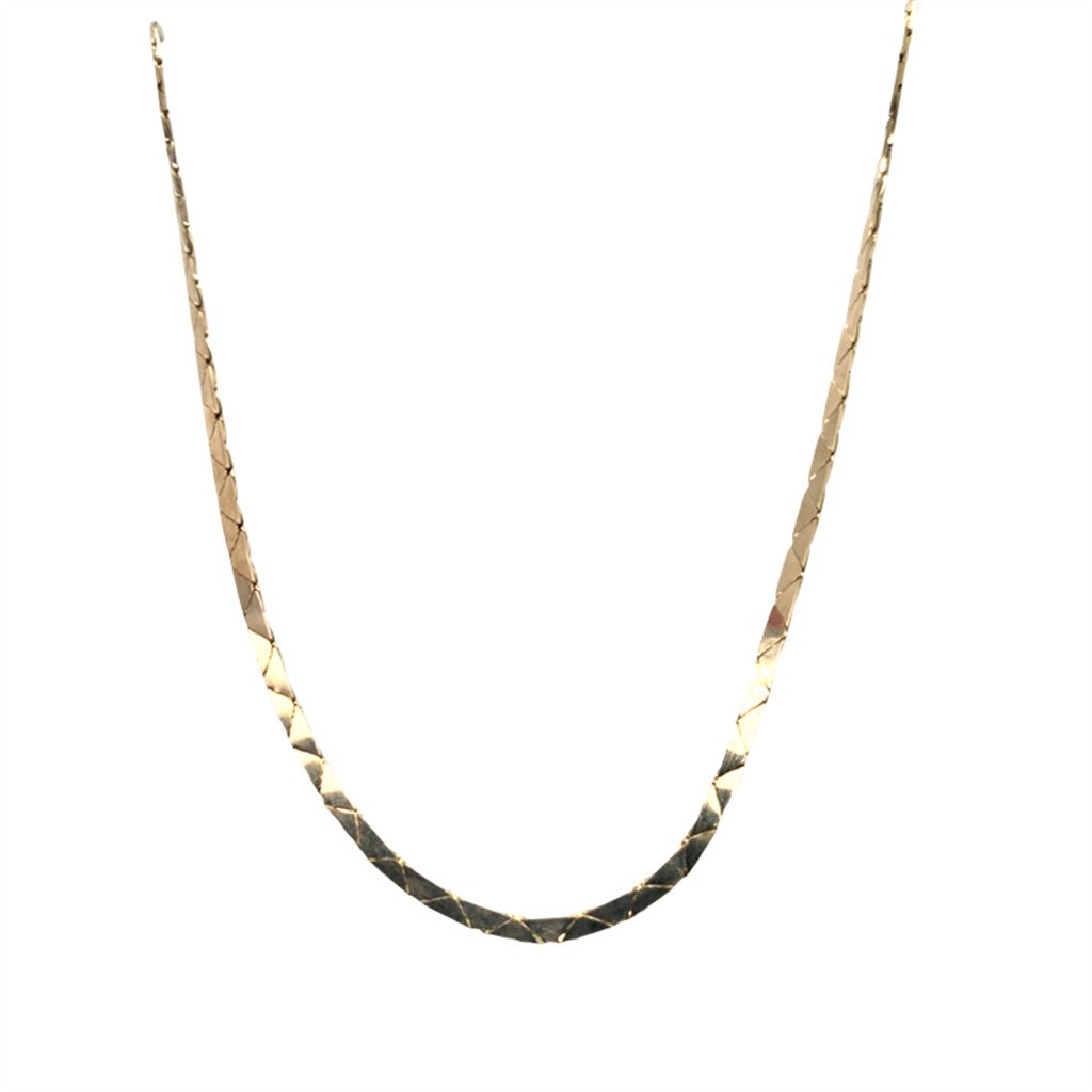 Estate 14K Yellow Gold Flat Link Chain