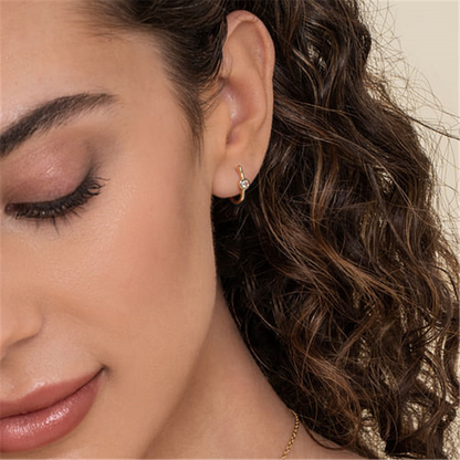 Gabriel White Sapphire J Hoop Earrings
