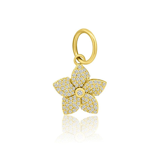 Rolland's Designs 14K Gold Diamond Flower Pendant