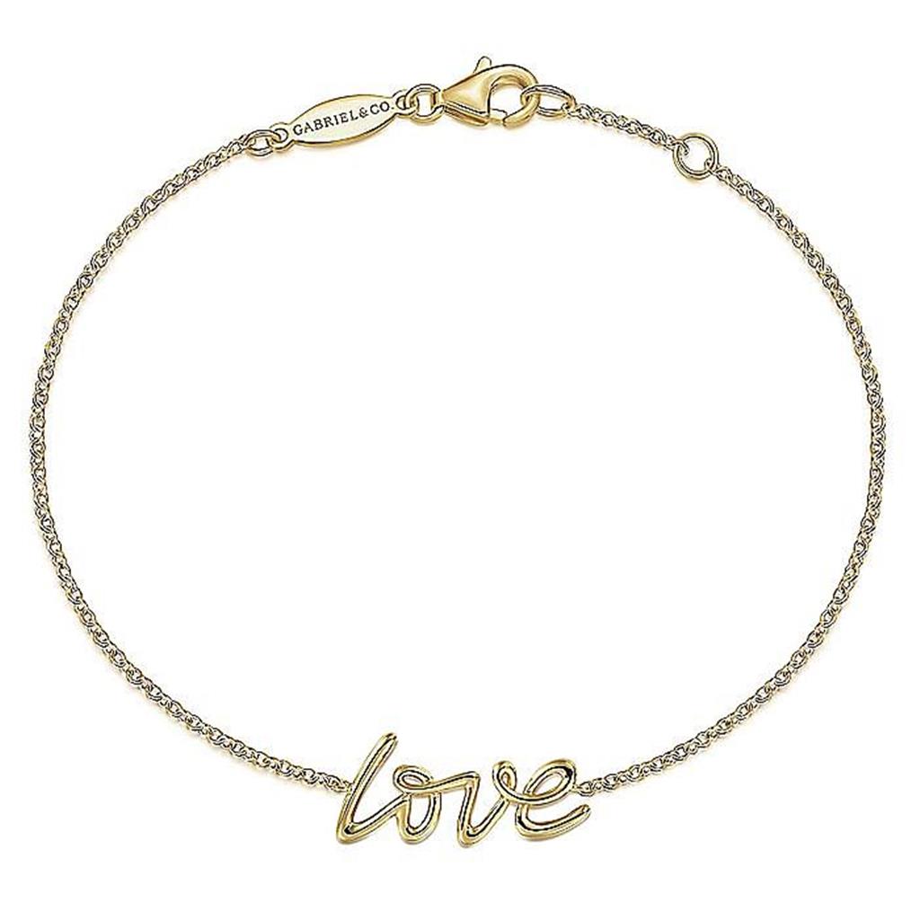 Gabriel 14Ky "Love" Script Bracelet