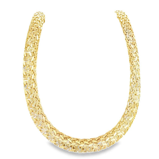 Estate 14K Woven Wide Necklace