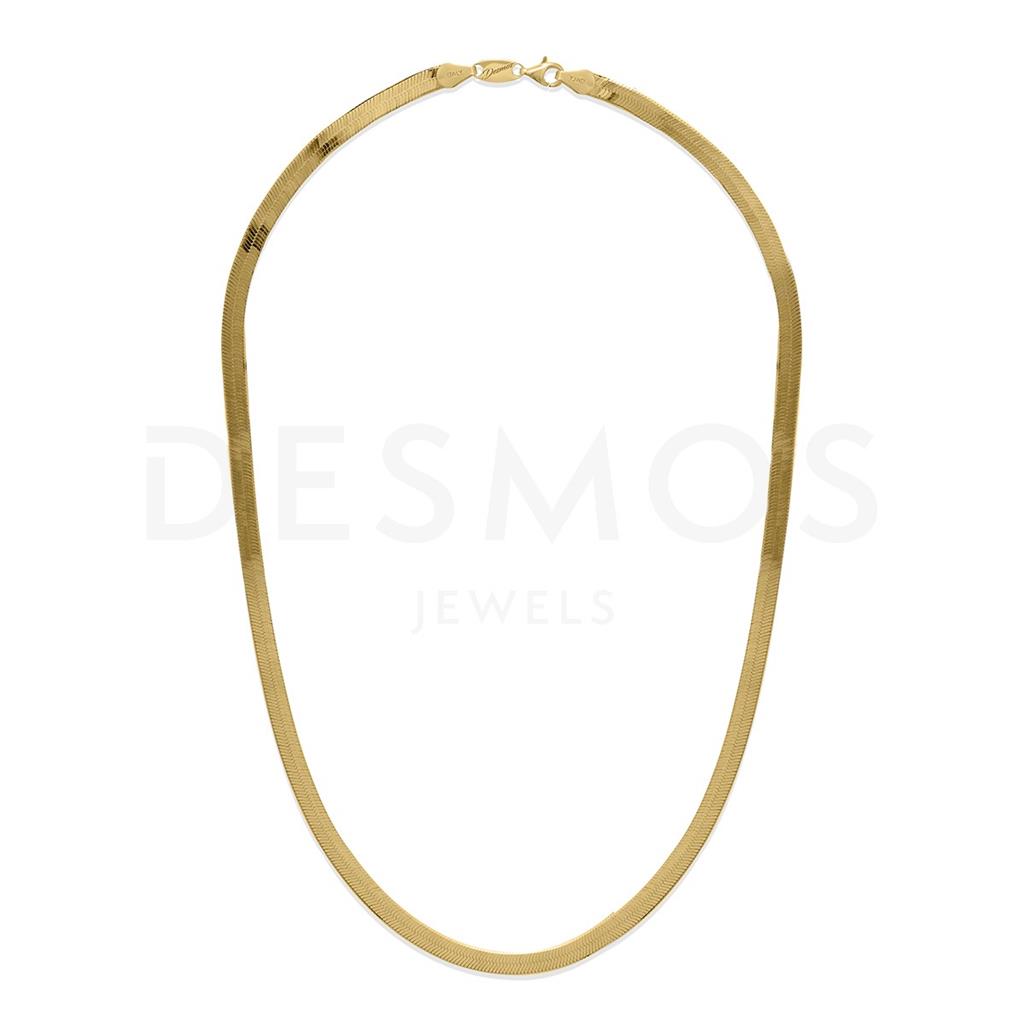 Desmos Yellow Gold Herringbone Necklace