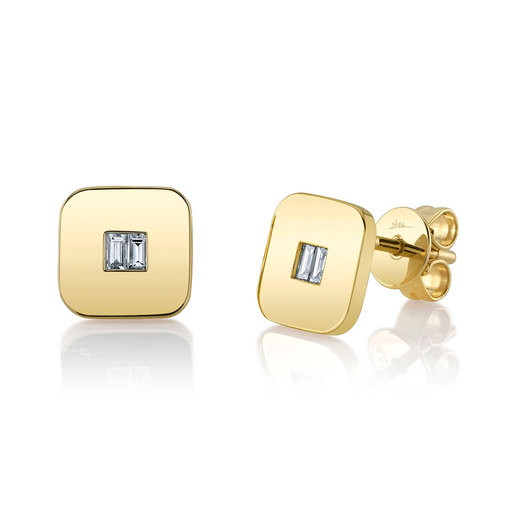 Shy Creation Square Diamond Earrings