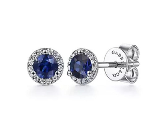 Gabriel Blue Sapphire and Diamond Gabriel Studs